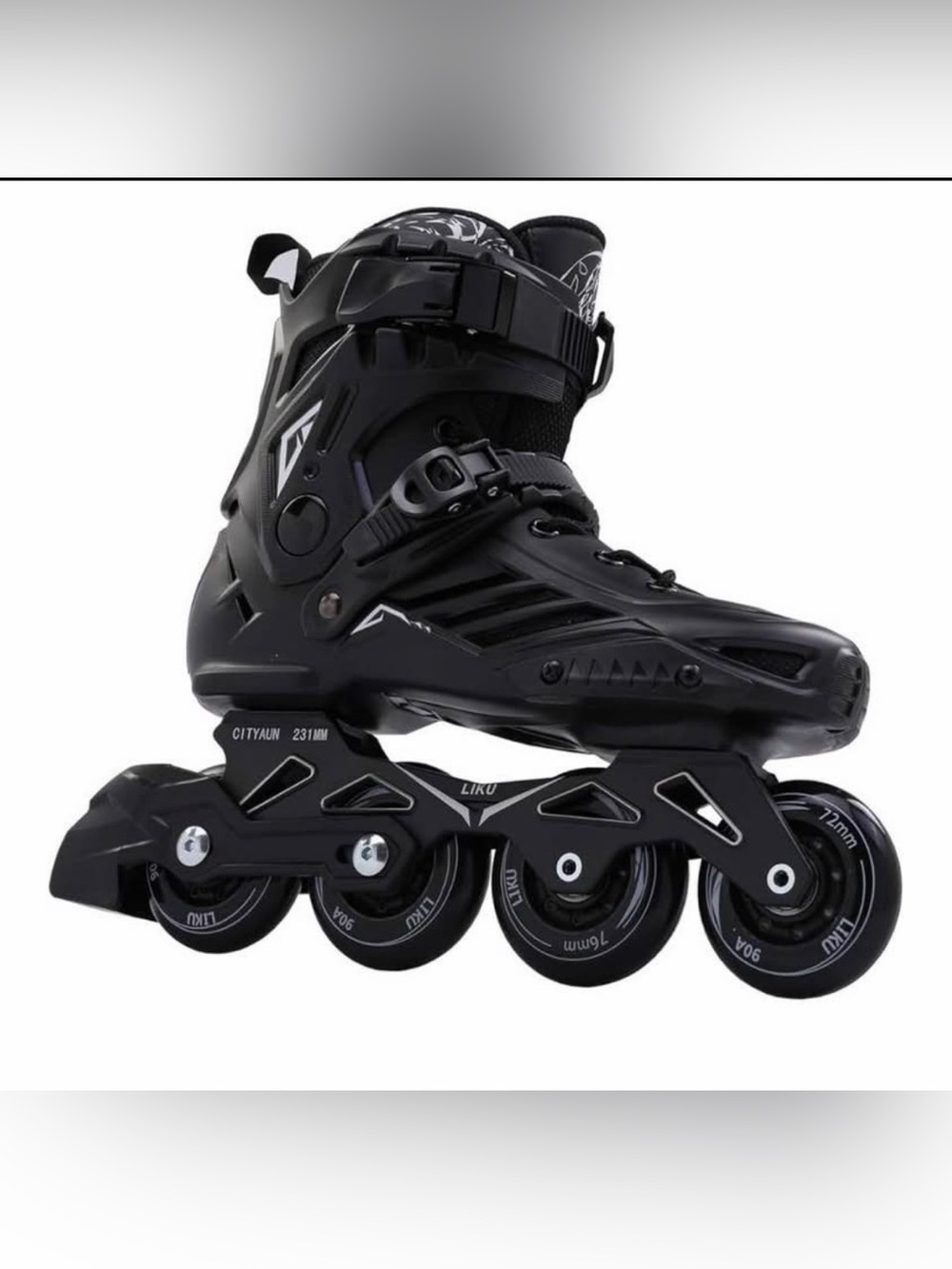 LIKU Black Professional Inline Skates Unisex